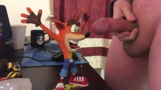 Cumming on Crash Bandicoot figurine