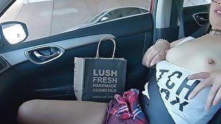 Beautiful Asian Teen Fingering Herself in My Car