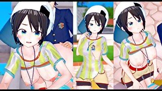 【エロゲーコイカツ！】VTuber 大空スバル3DCG巨乳アニメ動画(バーチャルYoutuber)[Hentai Game Koikatsu! Oozora Subaru (Anime 3DCG