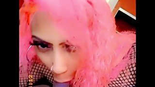 Light Skin Pink Hair Sucking Crazy Dick