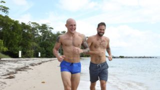 Wesley Woods blows Trevor Laster on the beach first