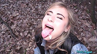 Blonde girl is ready for hard fuck from behind with a stranger