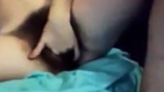 Amateur horny hairy amateur masturbates