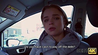 Debt4k. Petite babe Calibri Angel fucks to make her sweet tits bigger