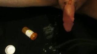 Using old saved cum to jerk out a fresh Load