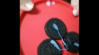 Got milk? Oreos and cum - Cum on food 1