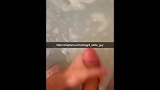 Edging my big white cock in the bathtub