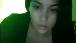 Bosomy webcam slut shows me what she got  and smiles to me