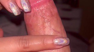 Hot Latina with sparkle nails