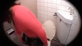 Horny Japanese bitch went to a WC to play with a sex toy