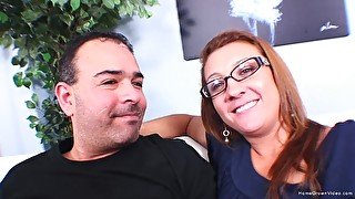 Mature redhead wife with glasses gheating her husband with  her lover