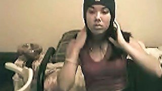 Beautiful and sexy Asian girl shows me her tits on webcam