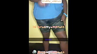 Ebony BBW pisses self