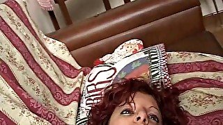 Busty Italian redhead girl shows her skills having sex