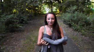 Girl Received Cum Facial in Public Park