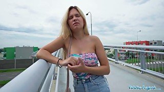 She Flashes Her Tits And Ass On A Bridge Then Has Sex With A Stranger - Teaser Video