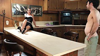 Stepbro fucks stepsis on the counter before party - Erin Electra