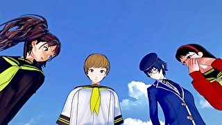 Persona 4 futa girls gangbang ,Yukiko,Rise&Naoto Taker POV