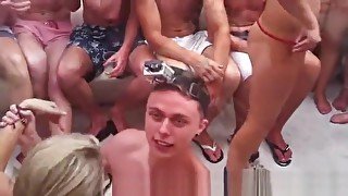 SEXY BIKINI GIRLS COMPETE IN STRIPPING SEX GAMES ON A BOAT