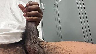 Edging in locker room (No Cum)