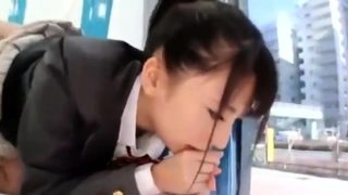 Cute Japanese teen blowjob