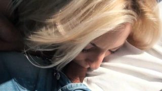 Stranded teen blonde slut Katy Rose pussy railed in public