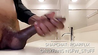 Jerking off in restroom