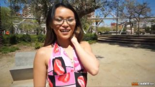 Asian in glasses gets anal