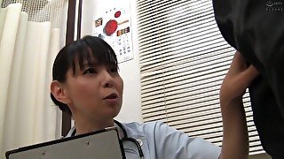 NK2201-Mature nurse taking body measurements sexually harasses patient and sucks cock