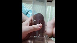 Sex toy for penis enlargement. Testing for the first time