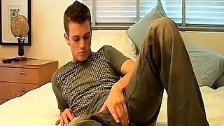 Naughty big dicked Bryce Corbin jacking his tool for jizz