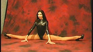 Ballerina Diana stretching her body (movie)