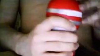 Bi 18 yr old stroking his virgin cock with my new Tenga cup.