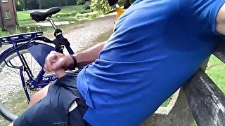 Outdoor jerking off and cumming in public