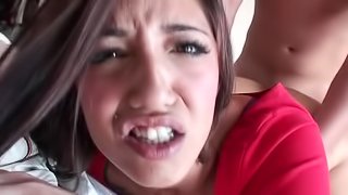 Brunette Gets Huge Facial After Really Hot Blowjob