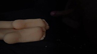 Misterious Big Dick, Cumming on Beautiful Soles  Huge Cumshot