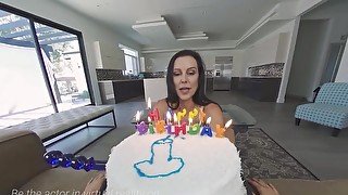 Birthday with hot brunette MILF