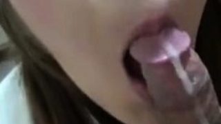 Sensual Asian babe sends her tongue driving a cock to orgasm