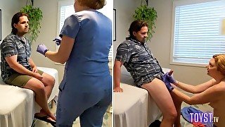 Company Nurse Gives CEO His Annual Physical And Gets Naughty