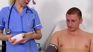 CFNM exam with oily handjob feat. sexy lady doctor Maya