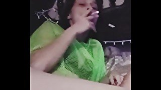 Smokealina SMOKING A cigarette NEWPORT RED100 an TEASing her HUsband with HER Hot sEXy Smoking Body