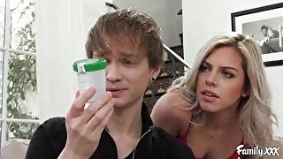 Hot Blonde Teen Offers To Help Out Her Stepbro In Filling Up That Sperm Cup For ...