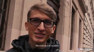 Nerdy twink tourist enjoying bareback anal in POV