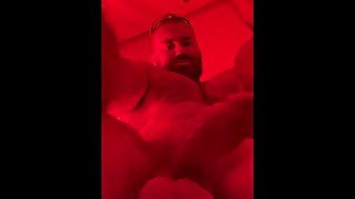 Giant Dick Bodybuilder Showing Off Huge Cock in Sauna OnlyfansBeefbeast Hairy Beef Bull Sweaty Balls