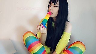 Alt Girl sucks skittles dildo (full 6 min vid on my 0nlyfans)