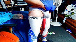 Look at his ass! That big white cock in thong big ass bulge - 9 inch Justa9er