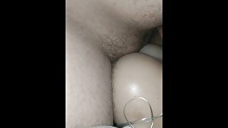 Slow stimulation with her tight holes