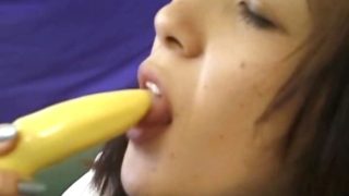 Licking her vibrator