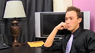 Ass fucking with handsome dudes in office