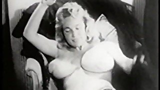 Vintage style porn with stripping blonde